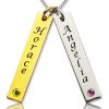 Collier porte-nom de couple personnalisé avec pierres de naissance