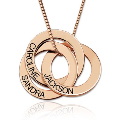 Russische Ringkette mit Gravur - Rose Gold Plated