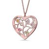 Collar de árbol genealógico con piedras natales en baño de oro rosa