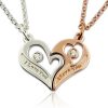Collar de amor rompible con corazón de pareja de #039; con piedras natales