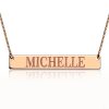 Engraved Name Bar Necklace In Rose Gold