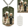 Collier en acier inoxydable gravé pour enfant avec photo et étiquette de chien #039;