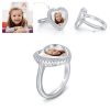 Anello per foto adorabile con cuore personalizzato in argento sterling