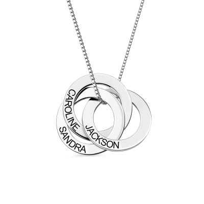 Russische Ringkette mit Gravur in Sterling Silber