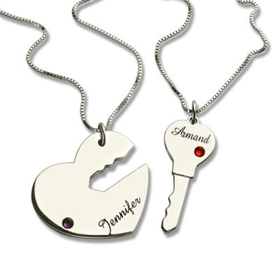 Schlüssel zu meinem Herzen Name Anhänger Set für Paar Sterling Silber 925