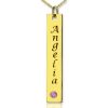 Collar de barra vertical con etiqueta con nombre personalizado en oro