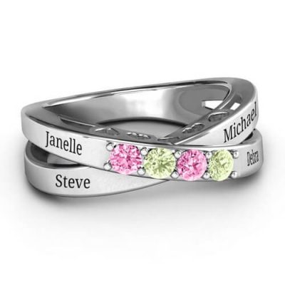 Über mein Herz 4-Stein Ring
