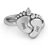 Toe-tally In Love Incisione anello di impronta Birthstone