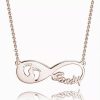 Collier Prénom Infinity Empreinte Bébé Plaqué Or Rose