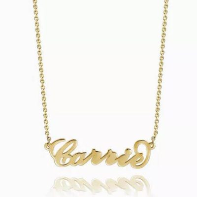 "Carrie" Style Name Halskette 14 Karat vergoldet