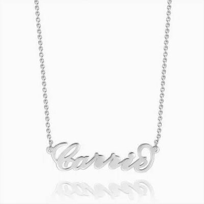 "Carrie" Style Name Halskette Silber