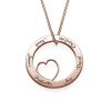 Collana con ciondolo Family Love Circle - Placcato in oro rosa