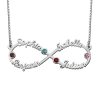 Collier Infinity 4 noms avec pierres de naissance