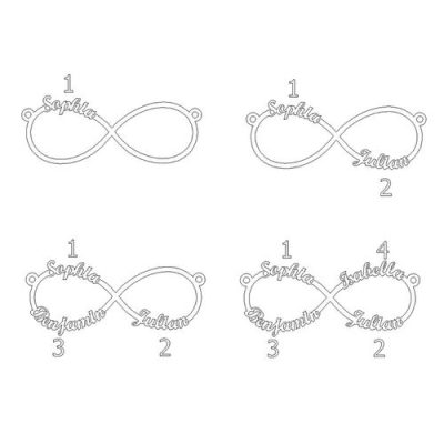 Infinity 4 Names Halskette mit Rosévergoldung