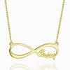 Collar con nombre infinito en plata chapada en oro de 14K