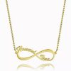 Collar con nombre infinito chapado en oro de 14K