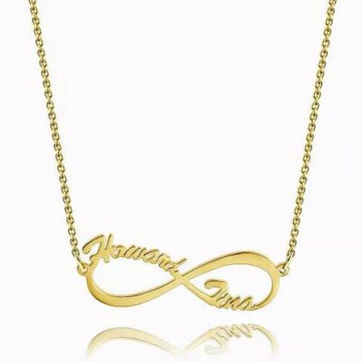 Infinity Name Halskette 14 Karat vergoldet