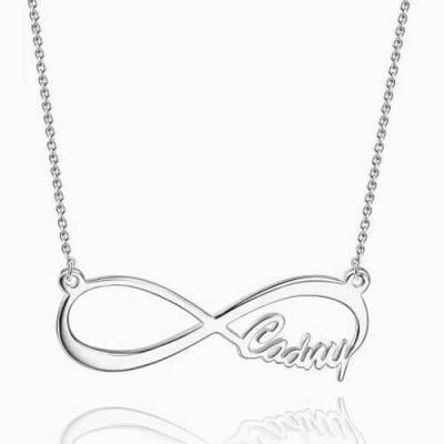 Infinity Style Name Halskette Silber