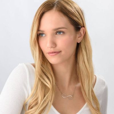 Infinity Name Halskette Rose vergoldet