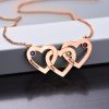 Collana con cuori intrecciati e pietre preziose - Placcato in oro rosa