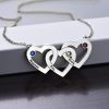 Collier coeurs entrelacés avec pierres de naissance