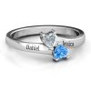 Anillo de corazón gemelo invertido