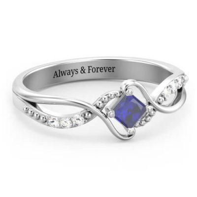 "Espiral" Princess Cut Ring mit Akzenten