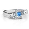 Dreifacher Princess Stone Ring mit Akzenten