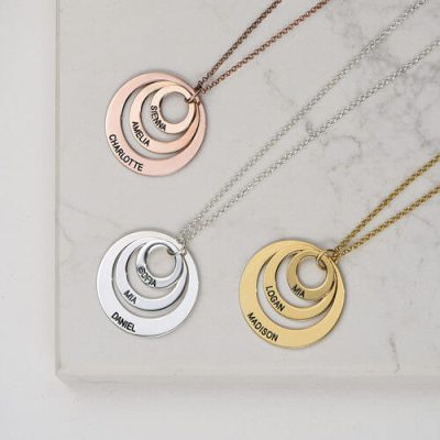 Three Disc Necklace in Sterling Silver
