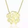 Fancy Monogram Necklace Gold Plated
