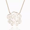 Ausgefallene Monogramm-Halskette Rose Gold Plated