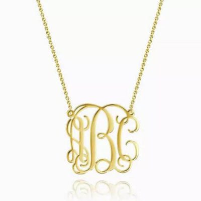 Monogramm Halskette 14 Karat vergoldet