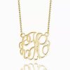 Collana monogramma placcata oro 14k