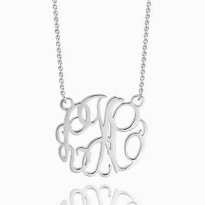 Monogramm Halskette Silber