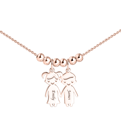 Mutters Halskette mit Kinderanhänger Rose Gold Plated