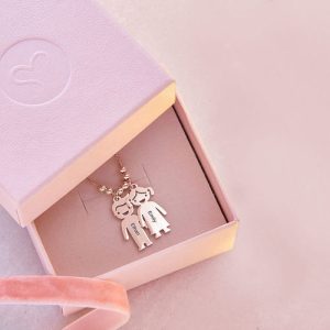 Collana da mamma con ciondoli per bambini placcata in oro rosa