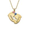Collier de pieds de bébé personnalisé en plaqué or