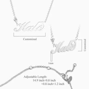Personalisierte Geburtsstein Name Halskette Silber