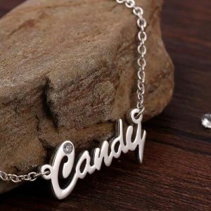 Collana con nome cz personalizzato