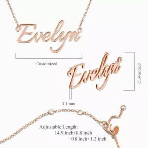 Collar con nombre personalizado chapado en oro rosa