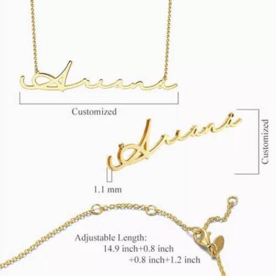 Signature Style Name Halskette 14 Karat vergoldet
