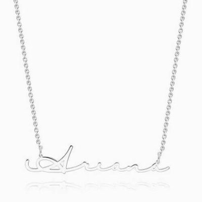 Signature Style Name Necklace Silver