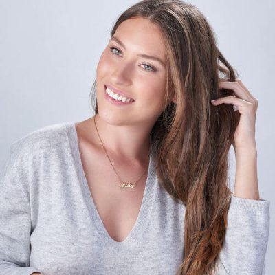 Kleine klassische Namenskette aus 18 Karat vergoldet