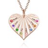 Collar familiar con piedras natales en baño de oro rosa