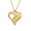 Collier Deux Coeurs Pour Toujours Un Plaqué Or Avec Diamants