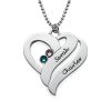 Dos corazones para siempre un collar con piedras natales