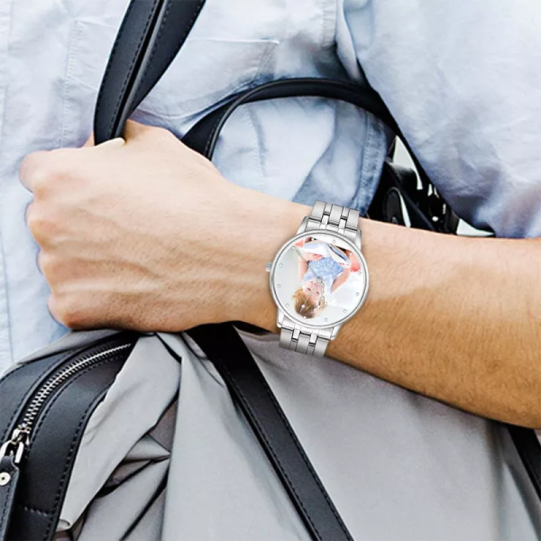 Unisex Paar benutzerdefinierte Foto Uhr
