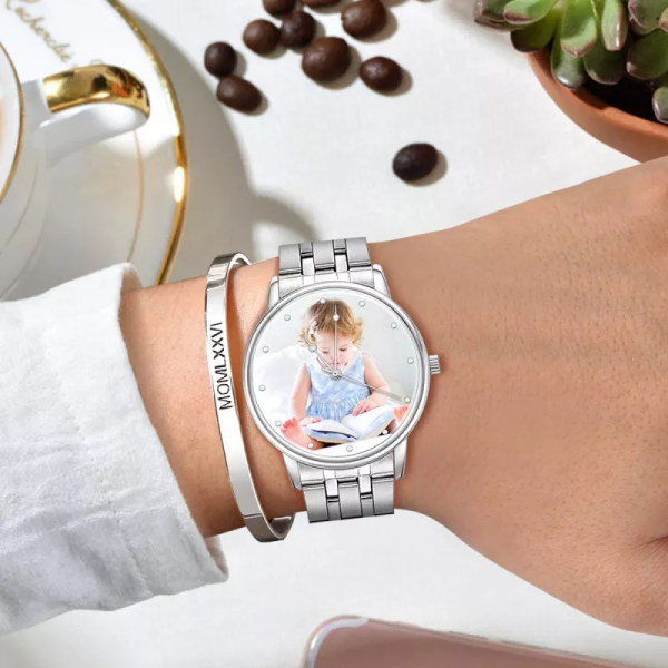 Unisex Paar benutzerdefinierte Foto Uhr