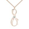 Collana con nome Infinity verticale con pietre di nascita placcate in oro rosa