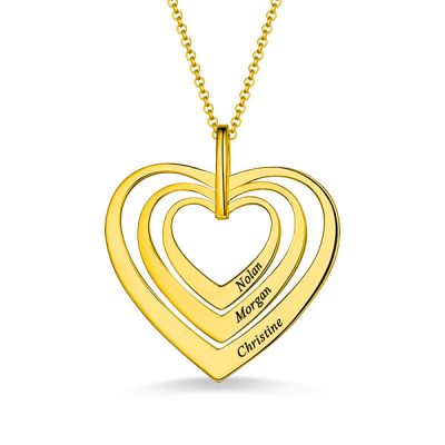 Family Hearts Halskette in Vergoldung